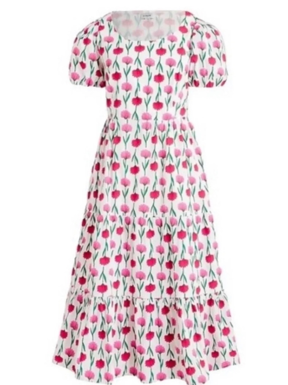 J.Crew Factory Floral Puff Sleeve Tiered Dress Size 4